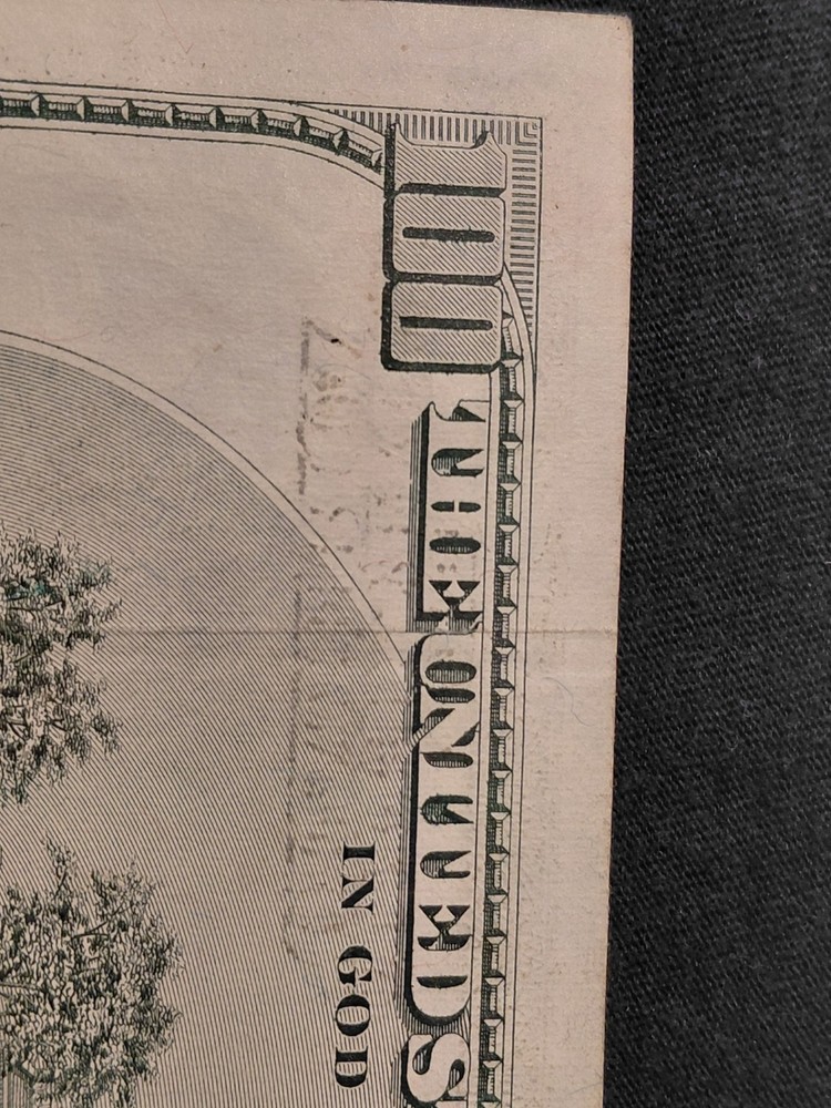 1999 $100 *Star Note* With Bleed-Through Ink Error.