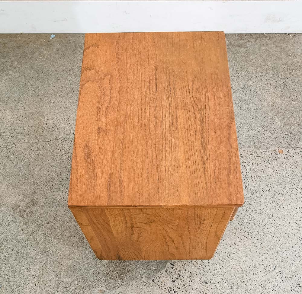 Mid Century Modern Nightstand End Side Table Solid Oak Drawer Vintage Single Mcm