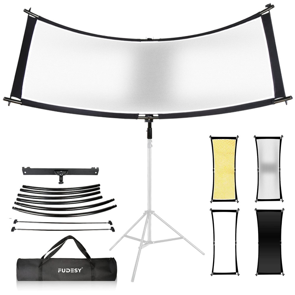 Clamshell Light Reflector/Diffuser,67"x24" Curved Photography Lighting Reflec...