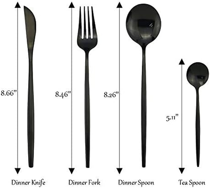 Silver Silverware Set, 24-Piece Stainless Steel Flatware Set Service for 6, M...