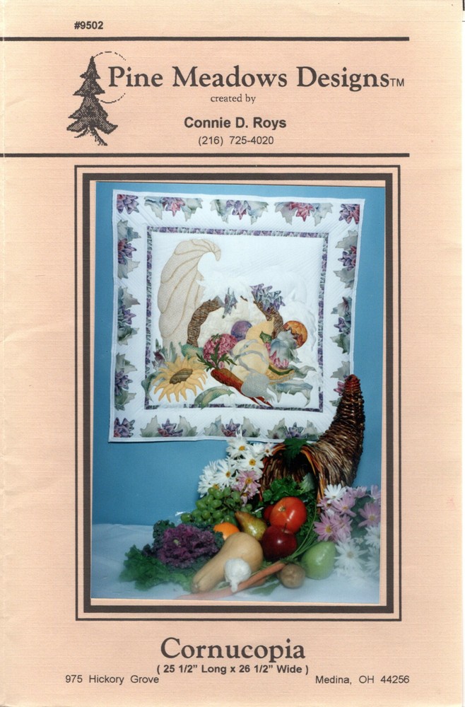 "Cornucopia" ©1995 Pine Meadows Designs Sewing Craft Quilting Pattern # 9502