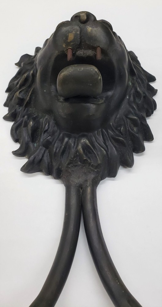 Unique 2 Light Cast Brass Lion's Head Wall Sconce