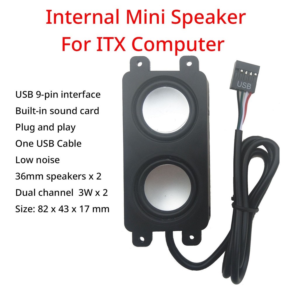 For ITX Computer Internal 9 Pin USB Mini Speaker One Cable Built-in Hidden DIY
