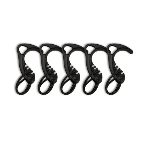 Gear Hook 5-Pack — Lightweight + Versatile S Hook for Backpacks 5 Pack Black