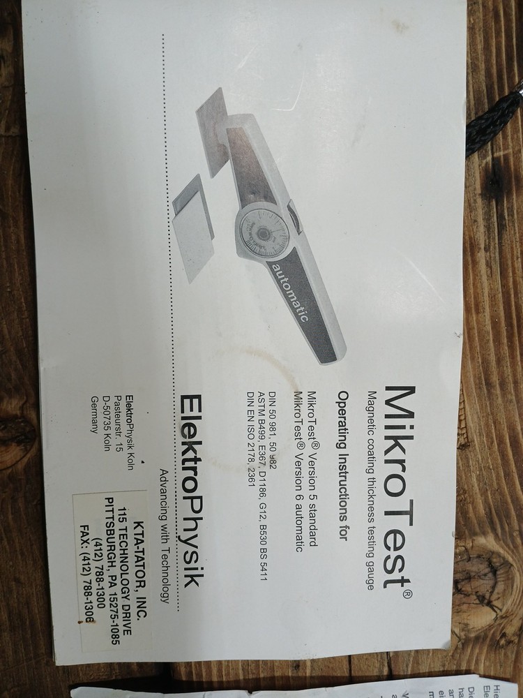 Mikro Test Magnetic Coating Thickness Testing Gauge