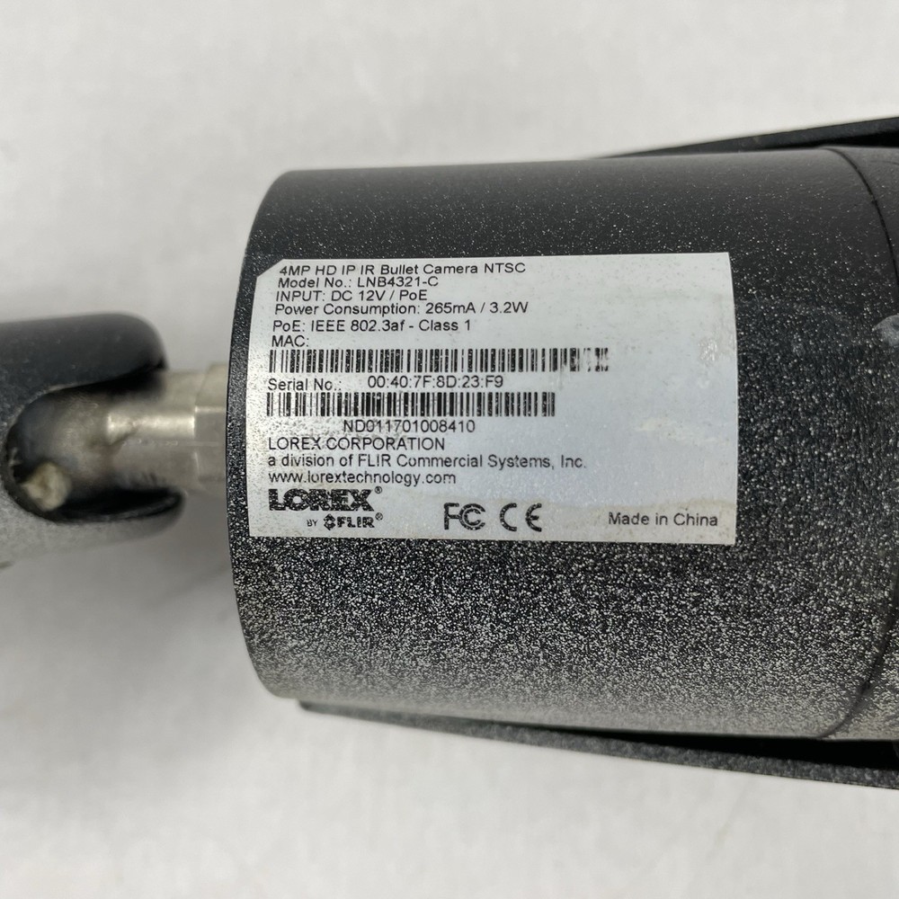 Lorex LNB4321-C 4MP HD IP IR Bullet Camera Untested