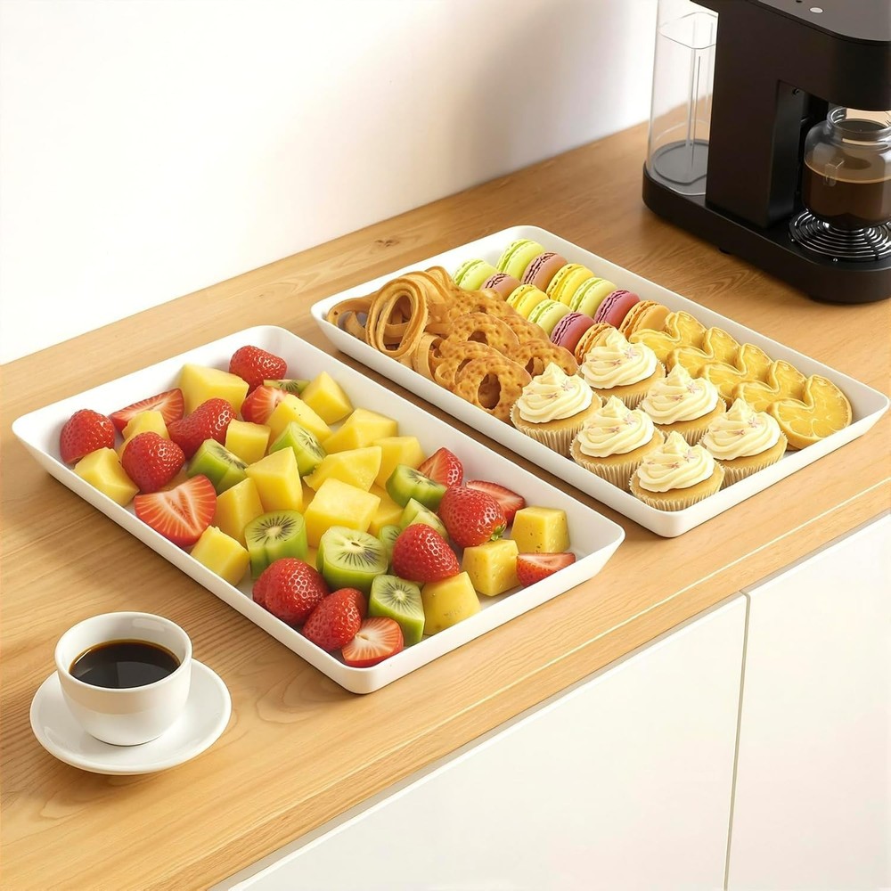 Reusable Plastic Serving Trays - Shatter Resistant for Stress-Free Entertaining