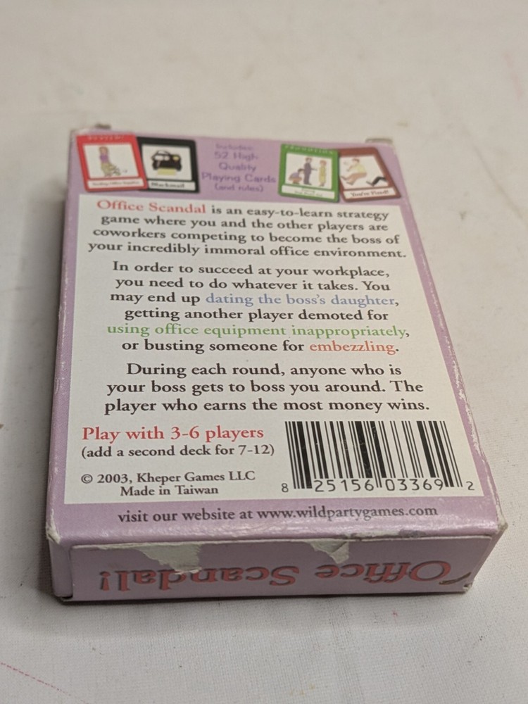 Office Scandal! 2003 Kheper Games Card Game Deck Complete With Rules Cards