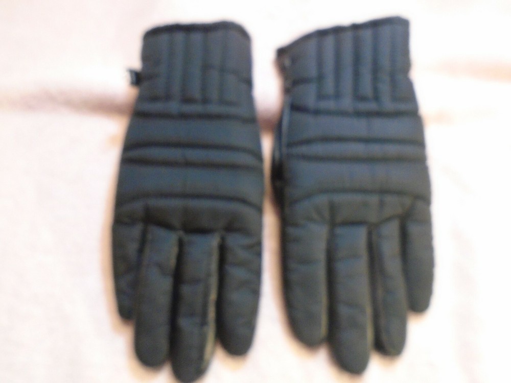 Black Leather Thinsulate Lined Gloves Women's One Size