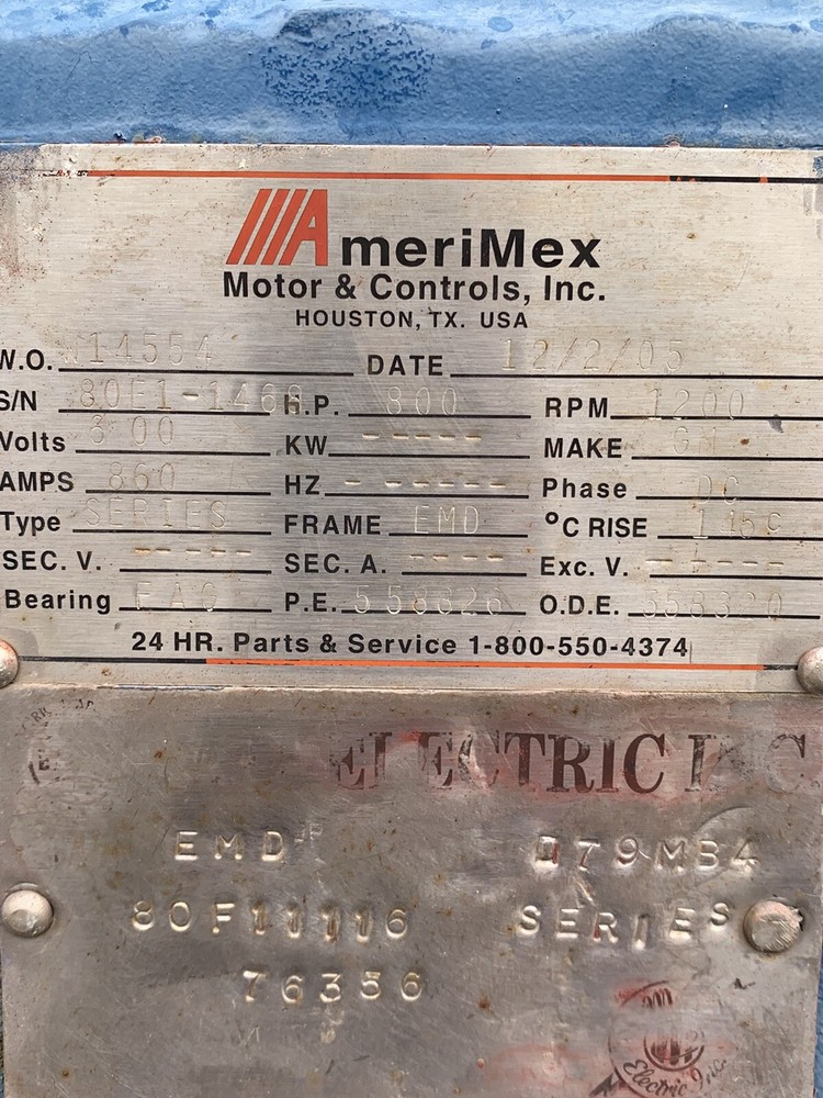 Emd D79 Dc Series Traction Motor 800hp