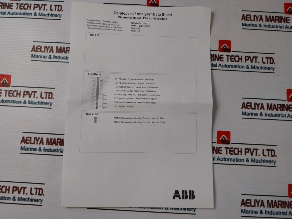 ABB AO2020 Gas Analyzer