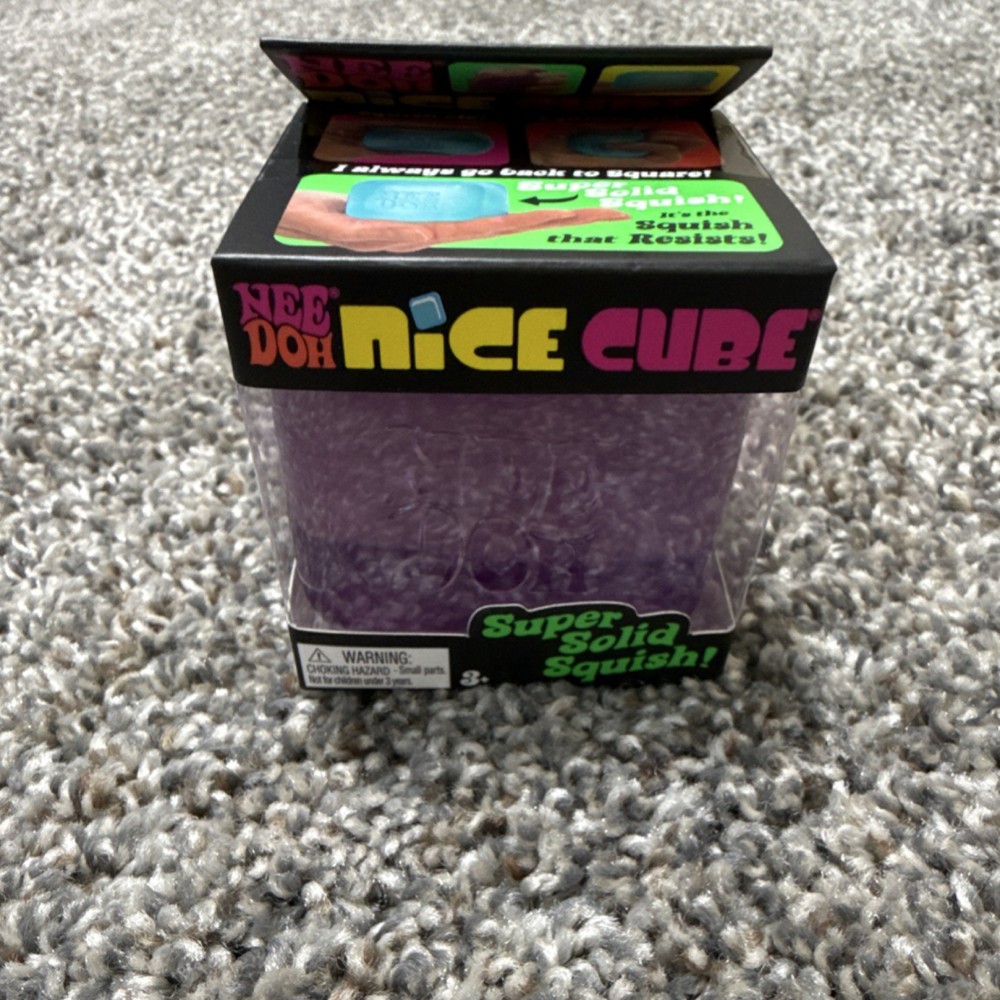 Nee Doh Nice Cube Super Solid Squish Toy Purple 8+ Years
