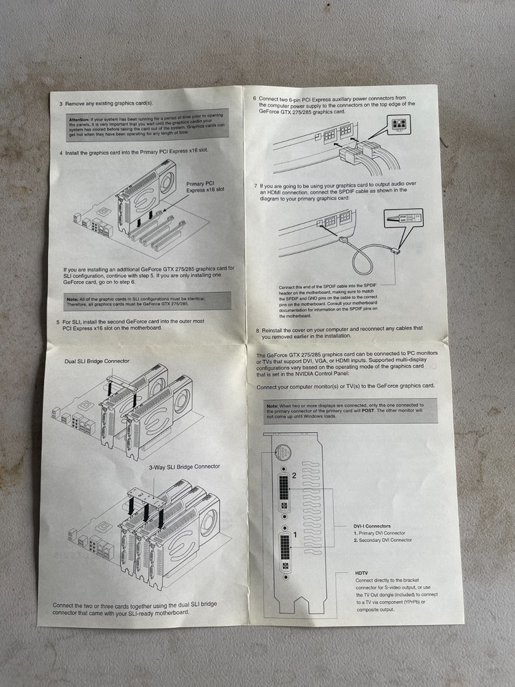 EVGA Quick Start Guide Geforce GTX 285 & 275