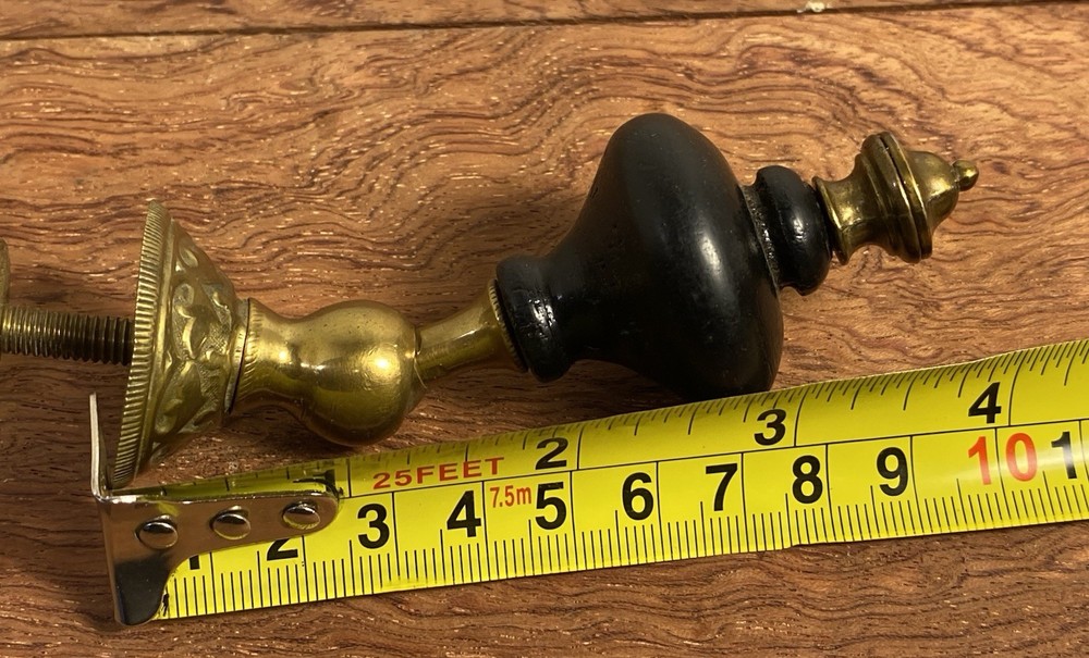 ANTIQUE TEARDROP BLACK EBONIZED VICTORIAN DRAWER PULL#AC
