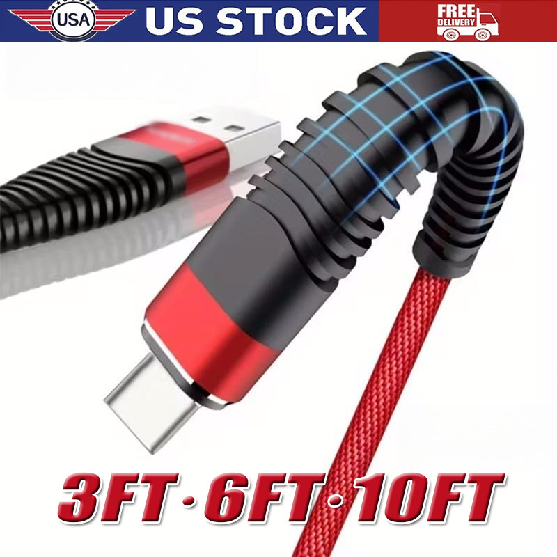 Braided USB C Type C Fast Charging Data Cable Cord for iPhone 17 Pro Max 16 15