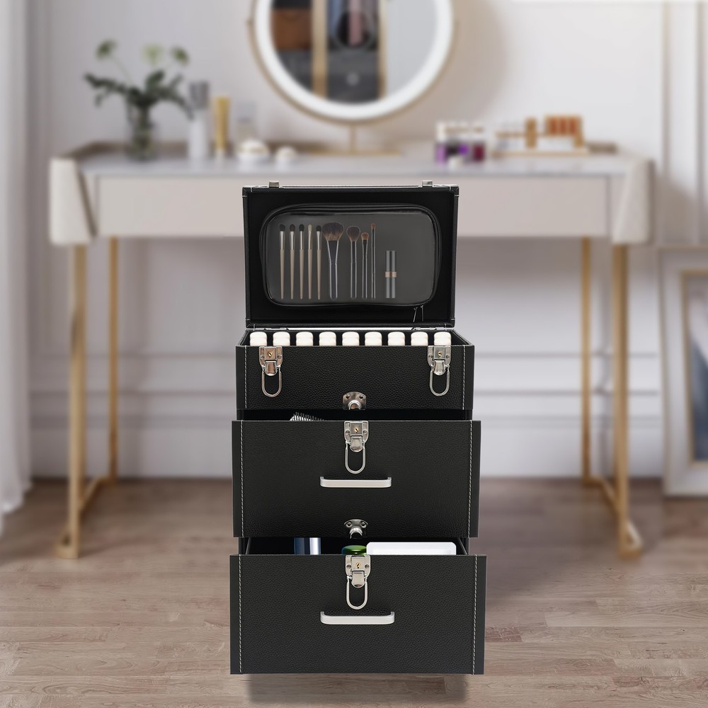 Multi-Layer Cosmetic Case Nail Tattoo Rolling Multi-function Trolley Suitcase