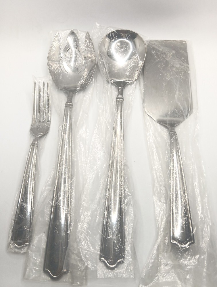 Reed & Barton Big 4 Piece Serving Hostess Set Stainless Flatware