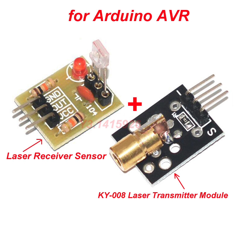 Laser Receiver Sensor Module + KY-008 Laser Transmitter Module for Arduino AVR