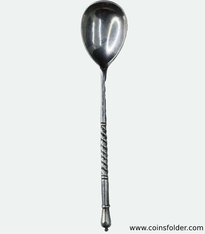 Antique Russian sterling silver teaspoon dated 1894 #1