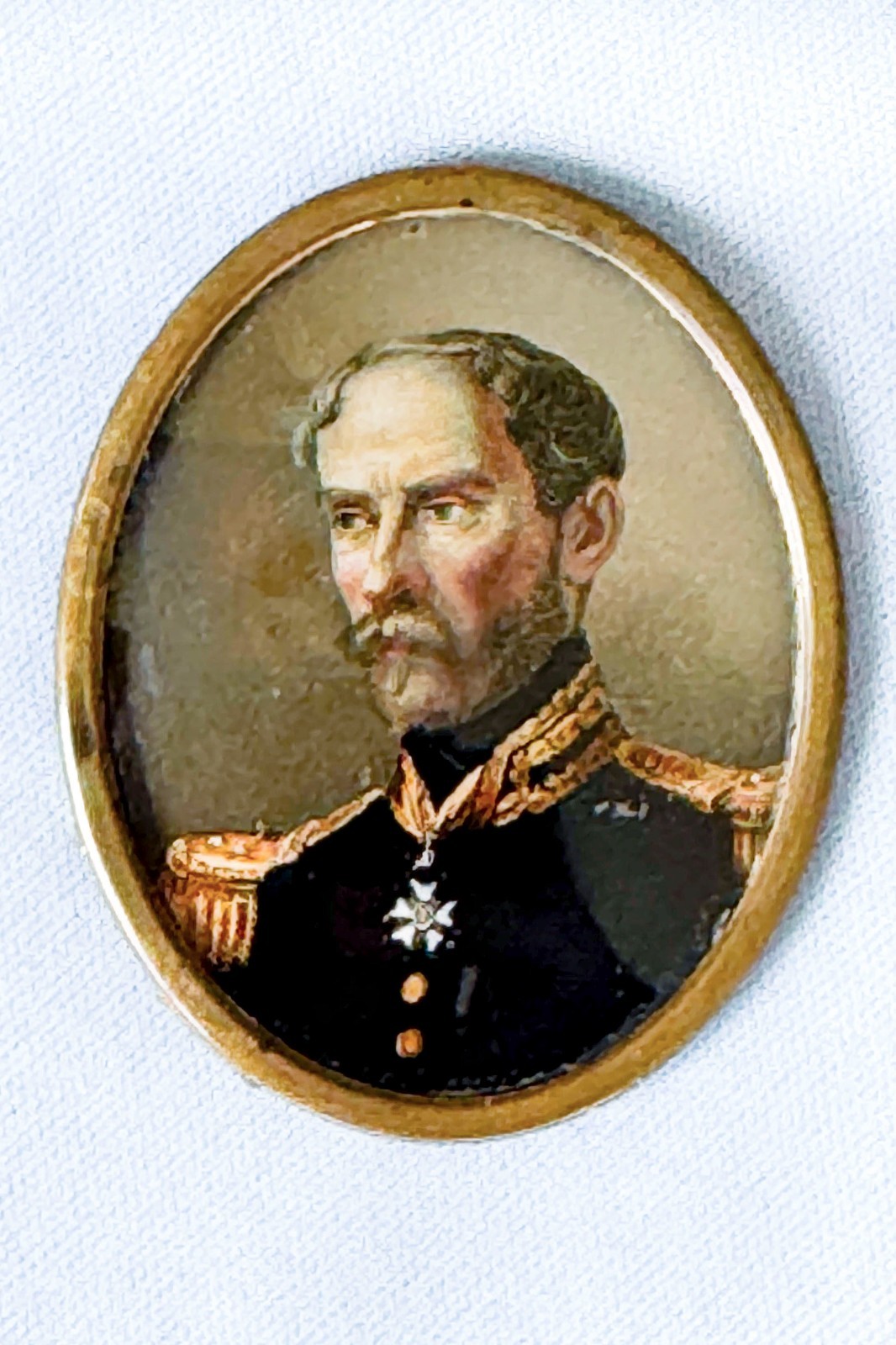 19C French General Louis-Eugene Cavaignac Miniature Portrait, Napoleon III