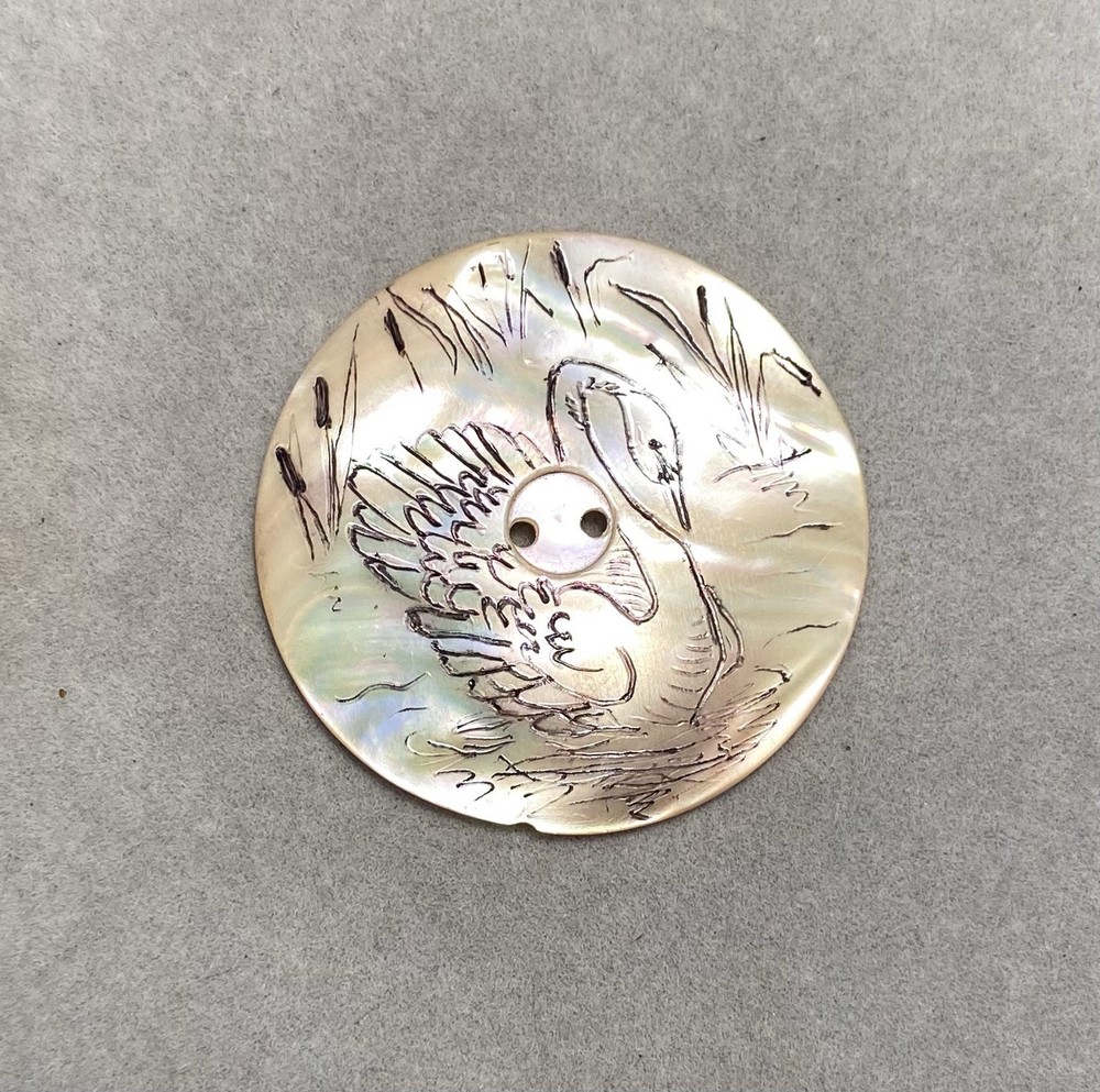 Antique Metal Picture Button Eagle 1” Diameter Back marked Superior Quality