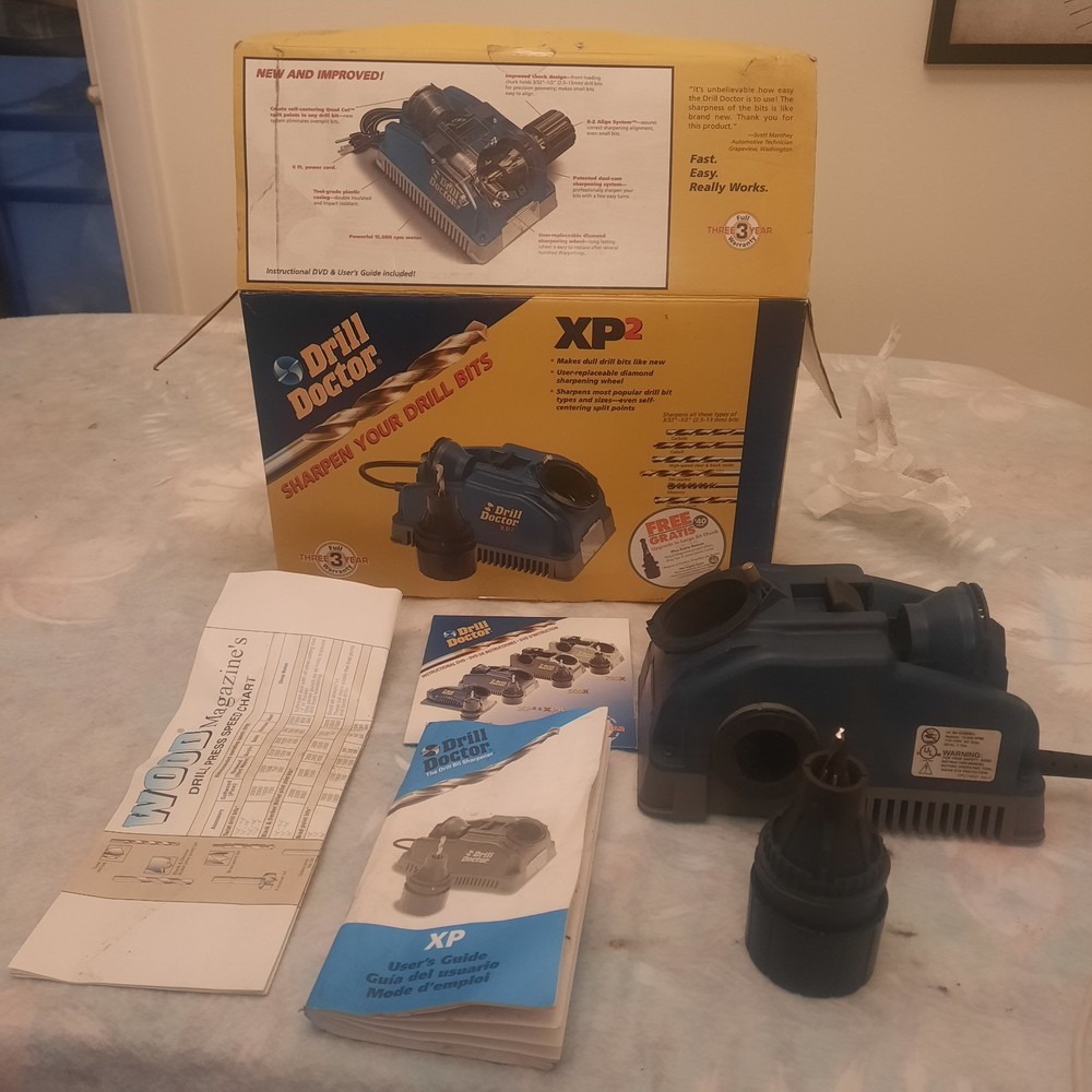Drill Doctor XP2 Electric Drill Bit Sharpener Sharpens 3/32"-1/2" Bits. Tested!
