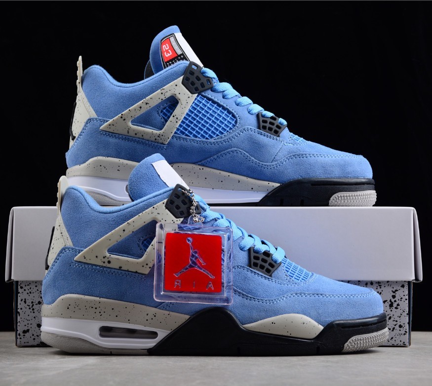 US Siez 7-12 Jordan 4 Retro "University Blue" Basketball Shoes for Men's Shoes.