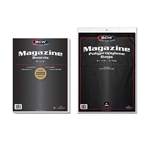(25 pack) BCW Magazine Bags And Boards Acid Free - Archival Magazine Storage