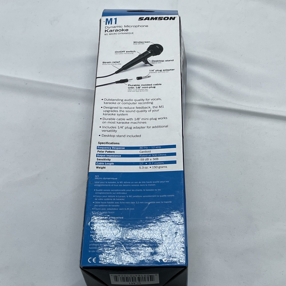 Samson M1 Karaoke Dynamic Microphone - NO Adaptor
