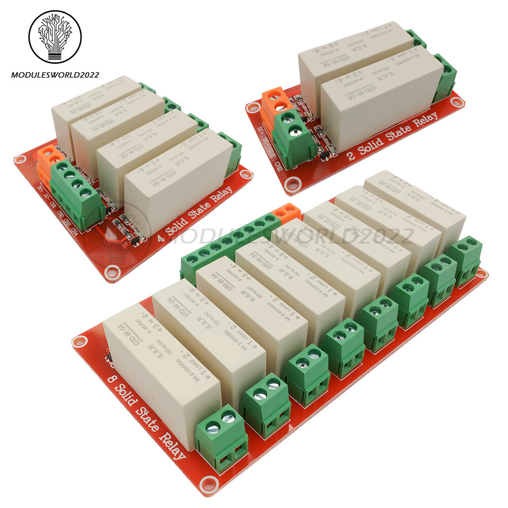 5A 2/4/8Channels High Level Trigger DC Solid-State Relay Module Single-Phase
