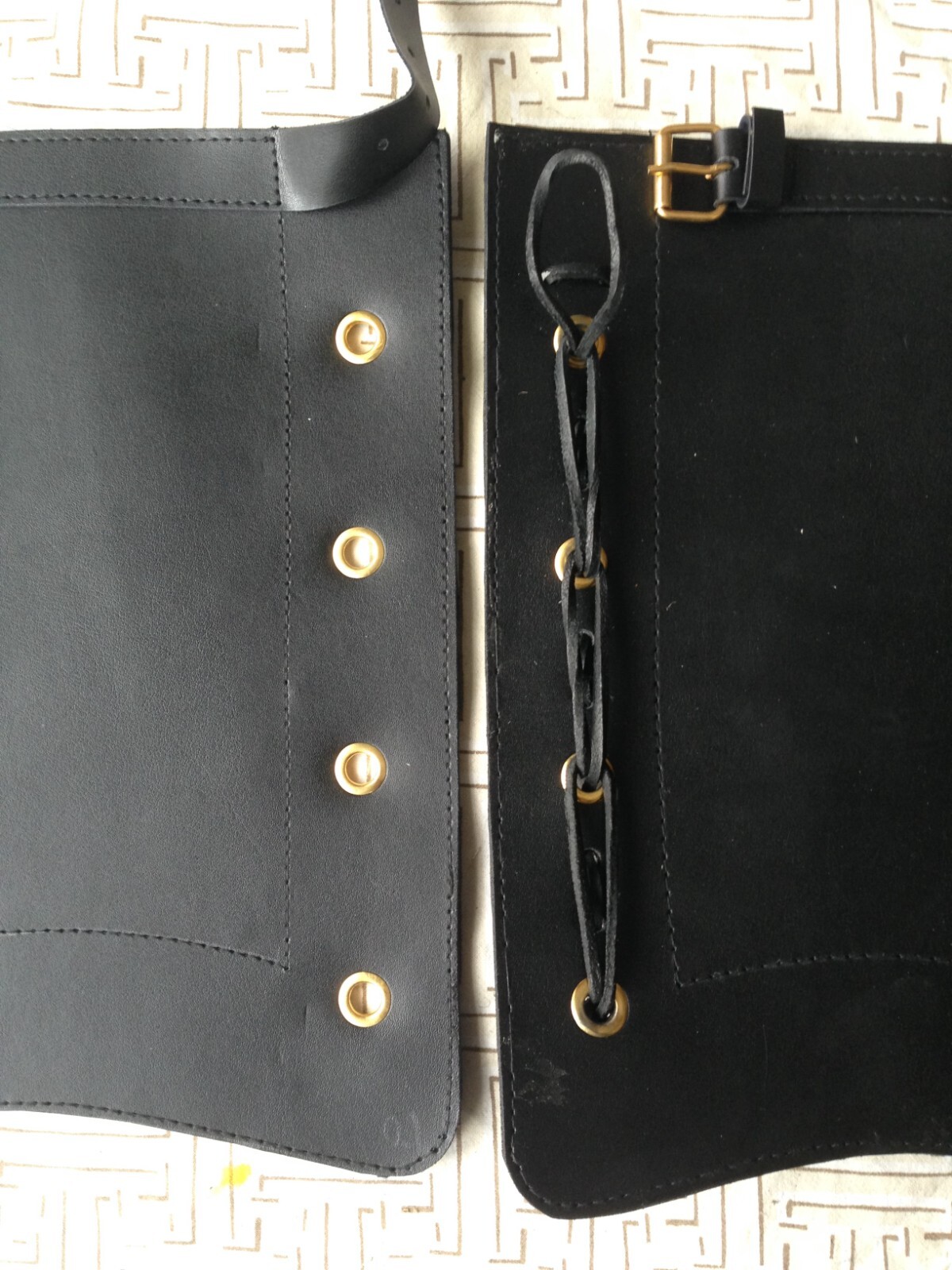 Reproduction Victorian Black leather gaiters LARGE British Army Zulu war