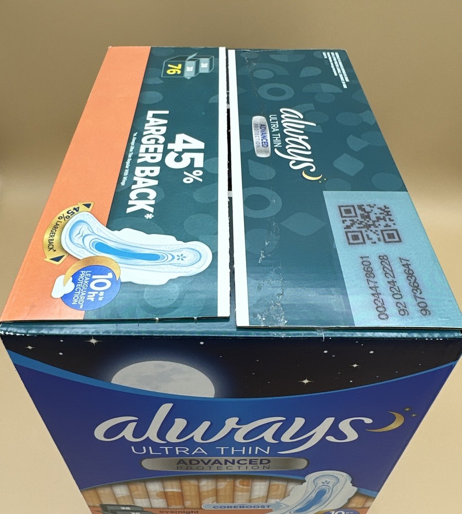 Always Ultra Thin Advanced Overnight Pads 76 Count