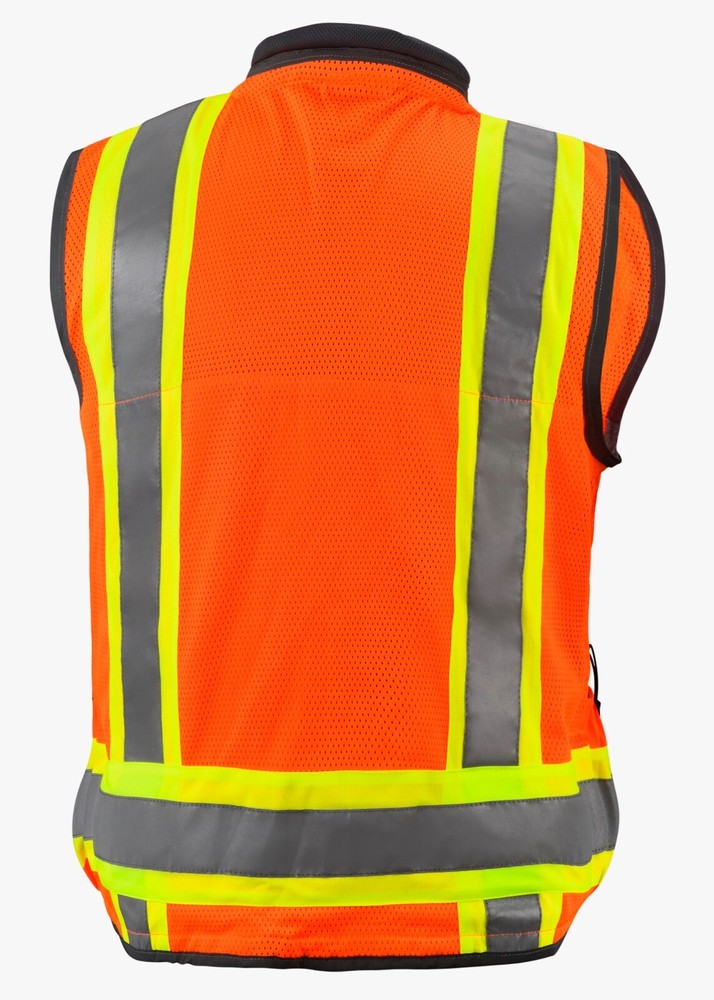 Orange Class 2 Heavy Duty Two Tone Engineer Vest