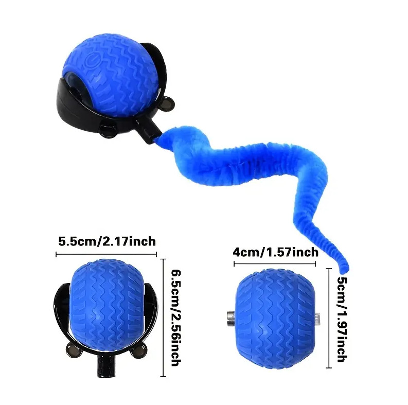 Interactive Cat Toy Ball USB Rechargeable w/ Tail Smart Motion Pet Toys Indoor