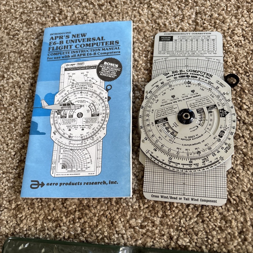 APR’s E6B Universal Flight Computer with Instruction Manual