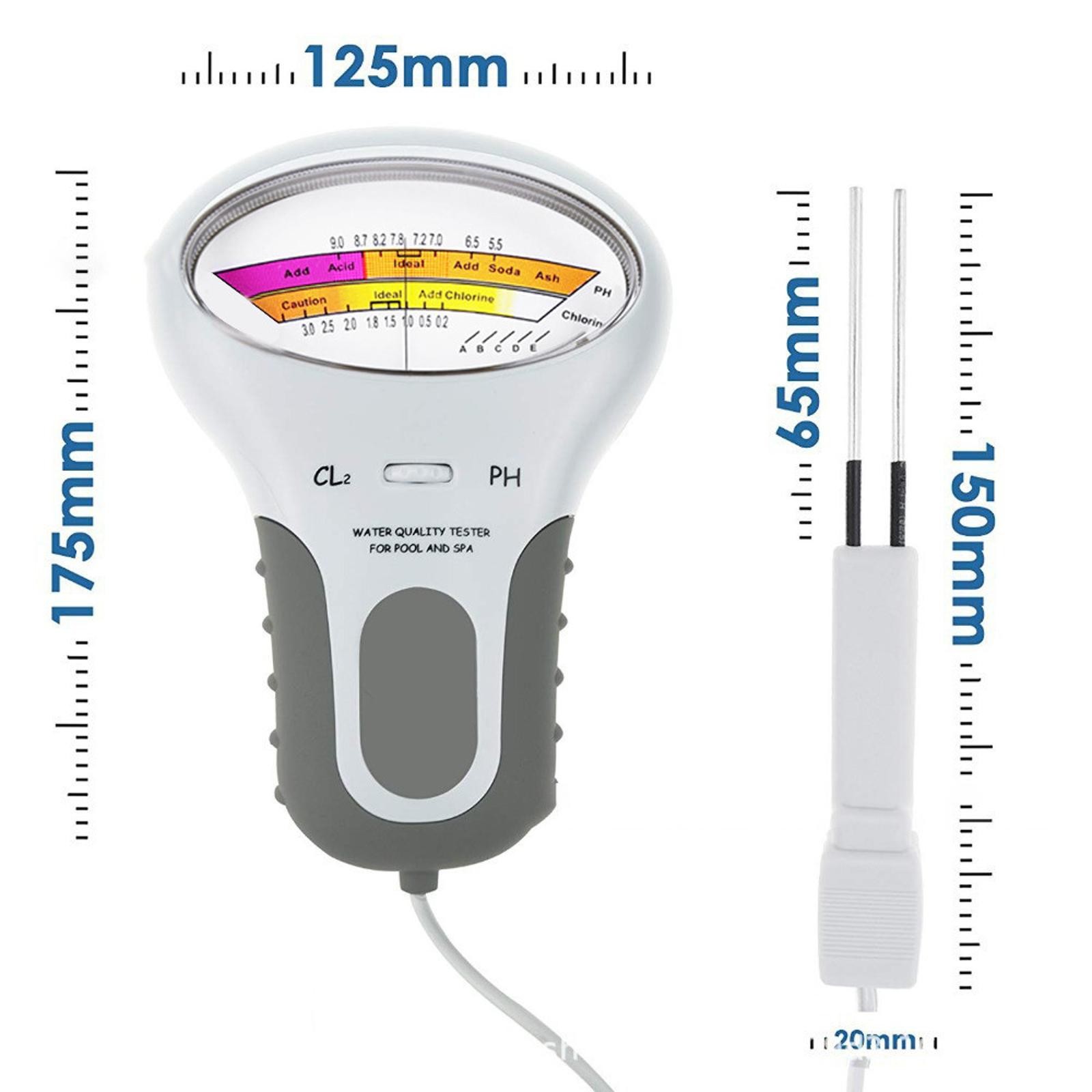 Digital Water Quality Measurer Meter Swimming Pool Spa PH/CL2 Chlorine Tester