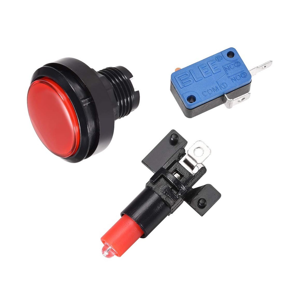 uxcell Game Push Button 46mm Round 12V LED Illuminated Switch 1