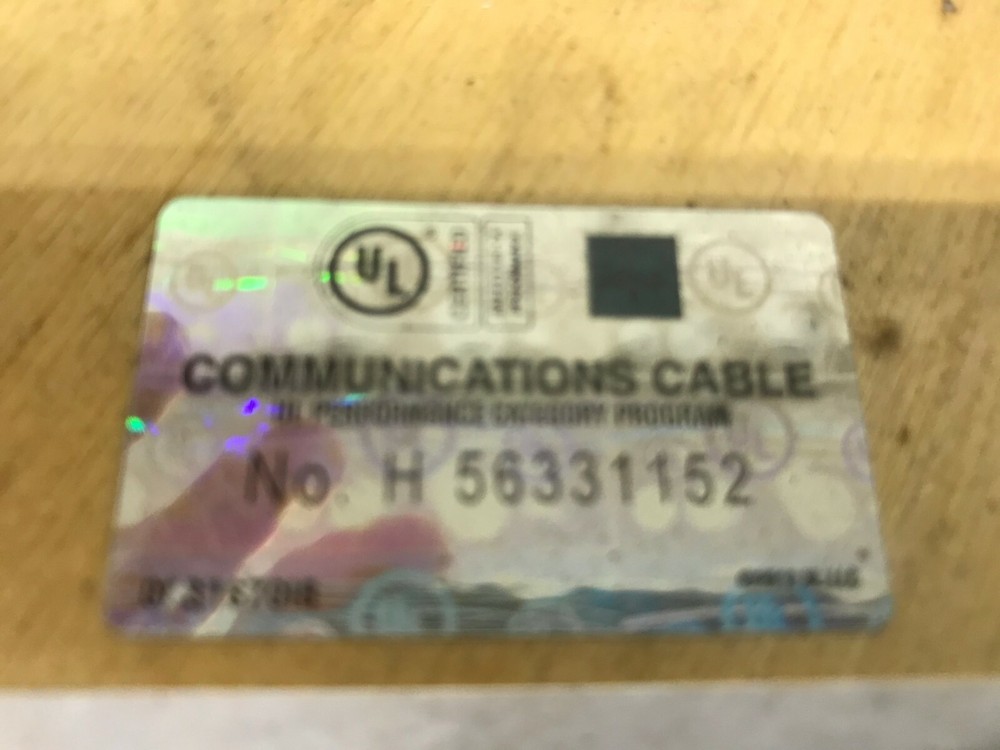 Hitachi 30154-008 CAT 6 SP Plenum Cat 6 Cable 300' Partial Roll