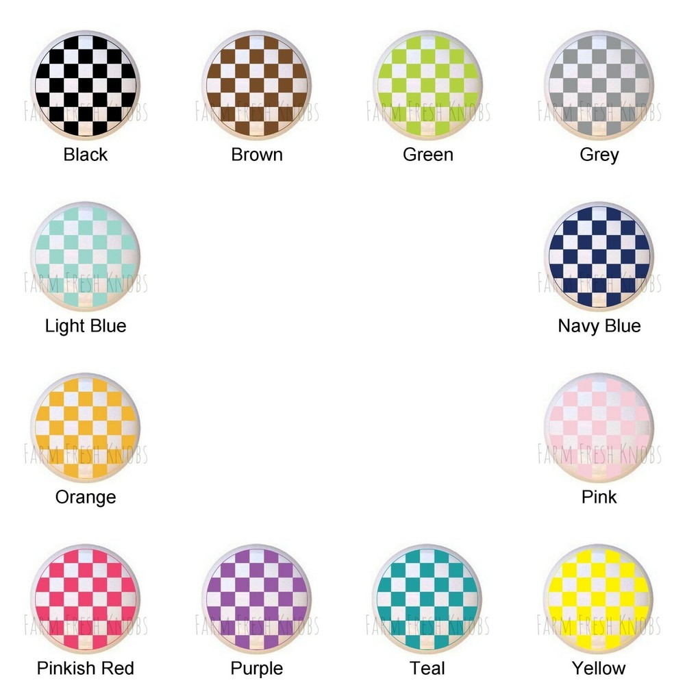 Checkerboard Checkers Checked DECORATIVE Drawer Pulls Dresser KNOBS