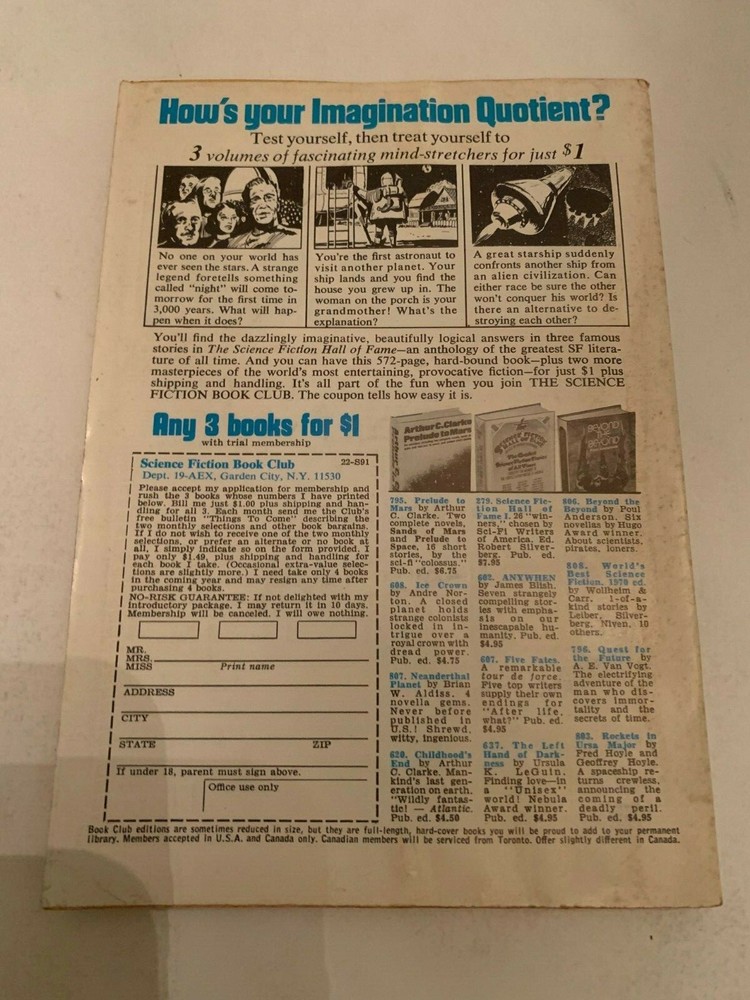 September 1971 Analog Science Fiction Science Fact Magazine