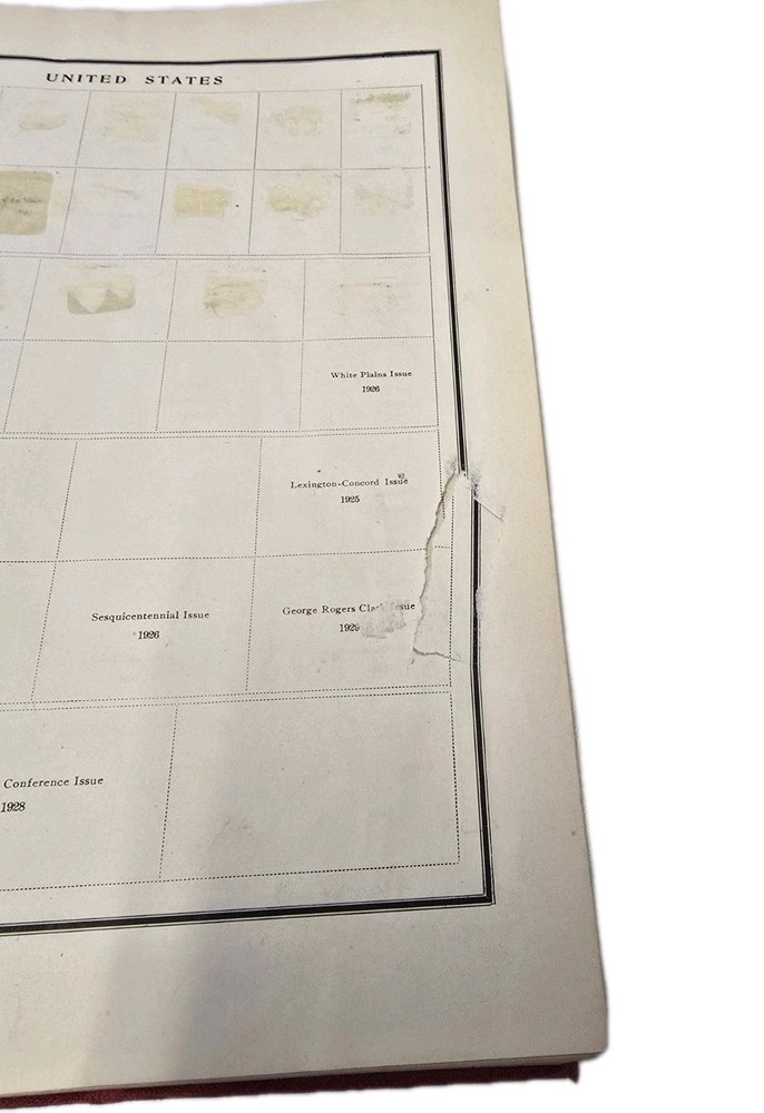 Antique 1933 Modern Postage Stamp Album 11x9.5 Stamps Removed On Some Pages