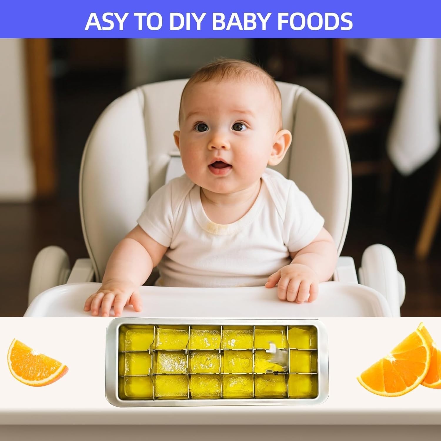 Metal Ice Cube Tray 18 Slots Stainless Steel Easy Release Handle Dishwasher Safe