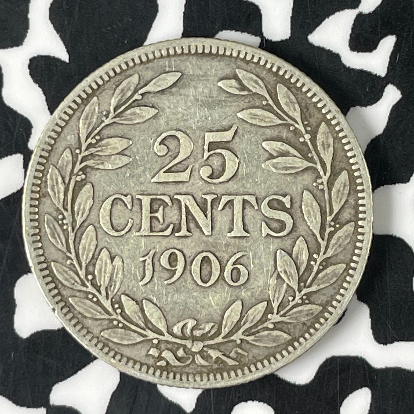 1906 Liberia 25 Cents Lot#F0610 Silver!