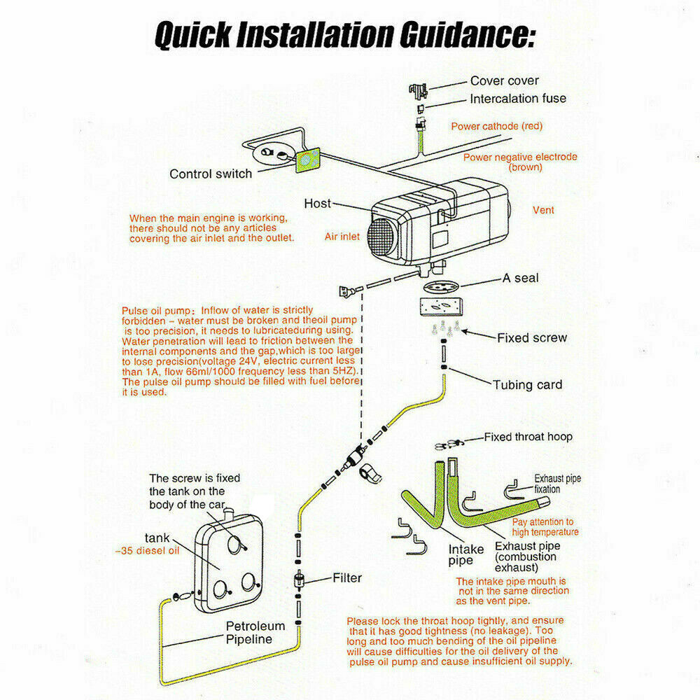 12V 8KW Air Diesel Night Heater Remote LCD For Car Motor Boat Truck