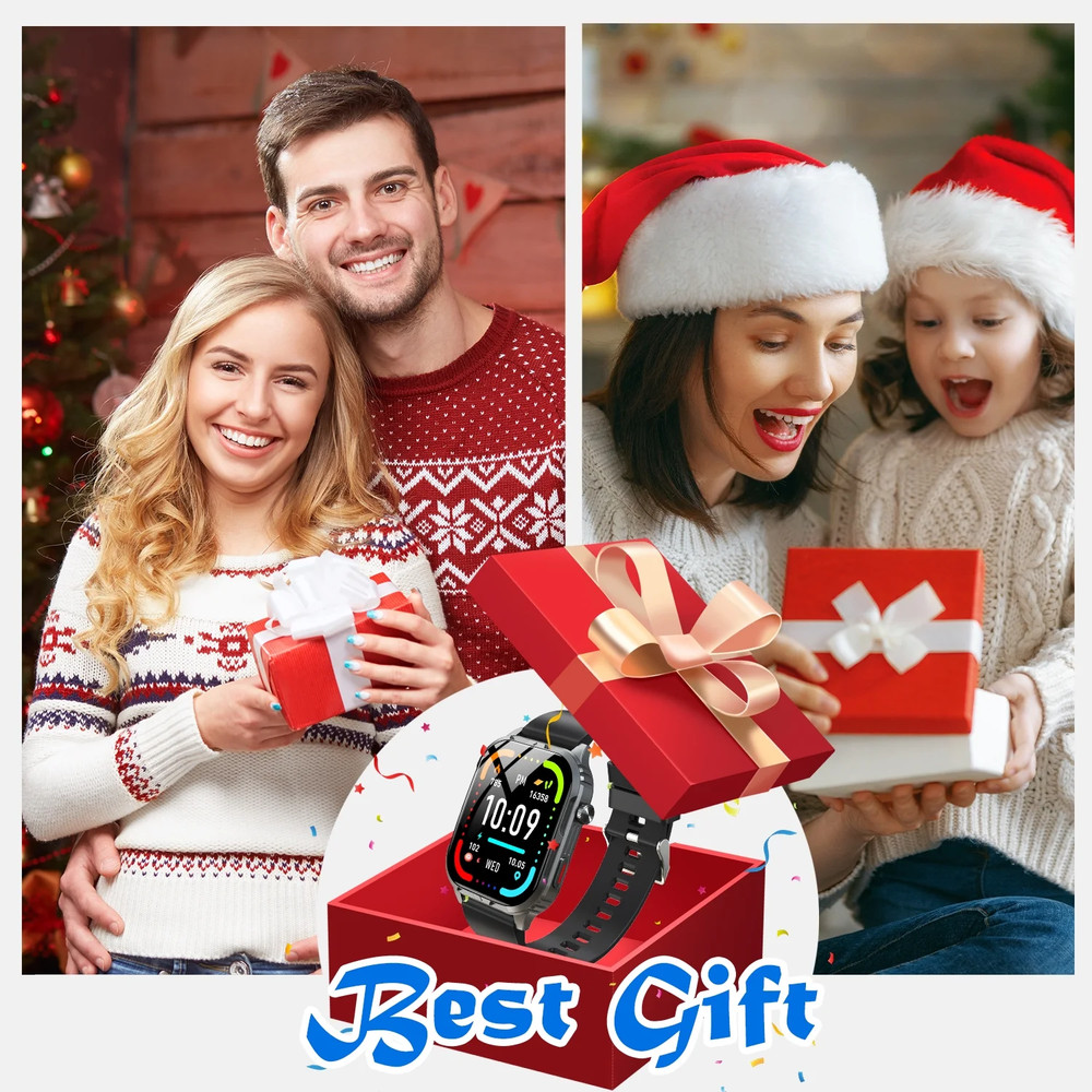 2024 Waterproof Smart Watch for Android/iOS with Bluetooth Call - Black