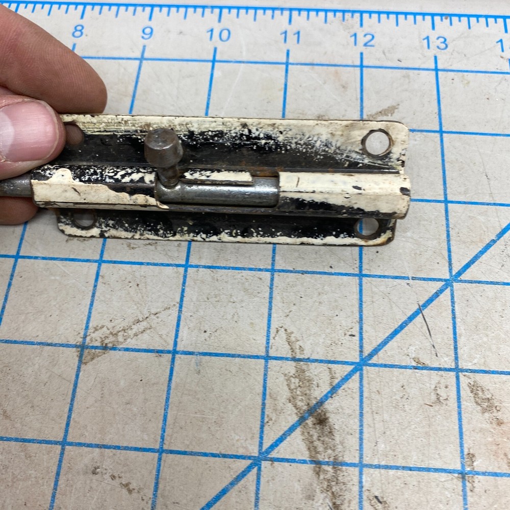 Vintage Black Barrel Bolt 4" Slide Latch Security Lock