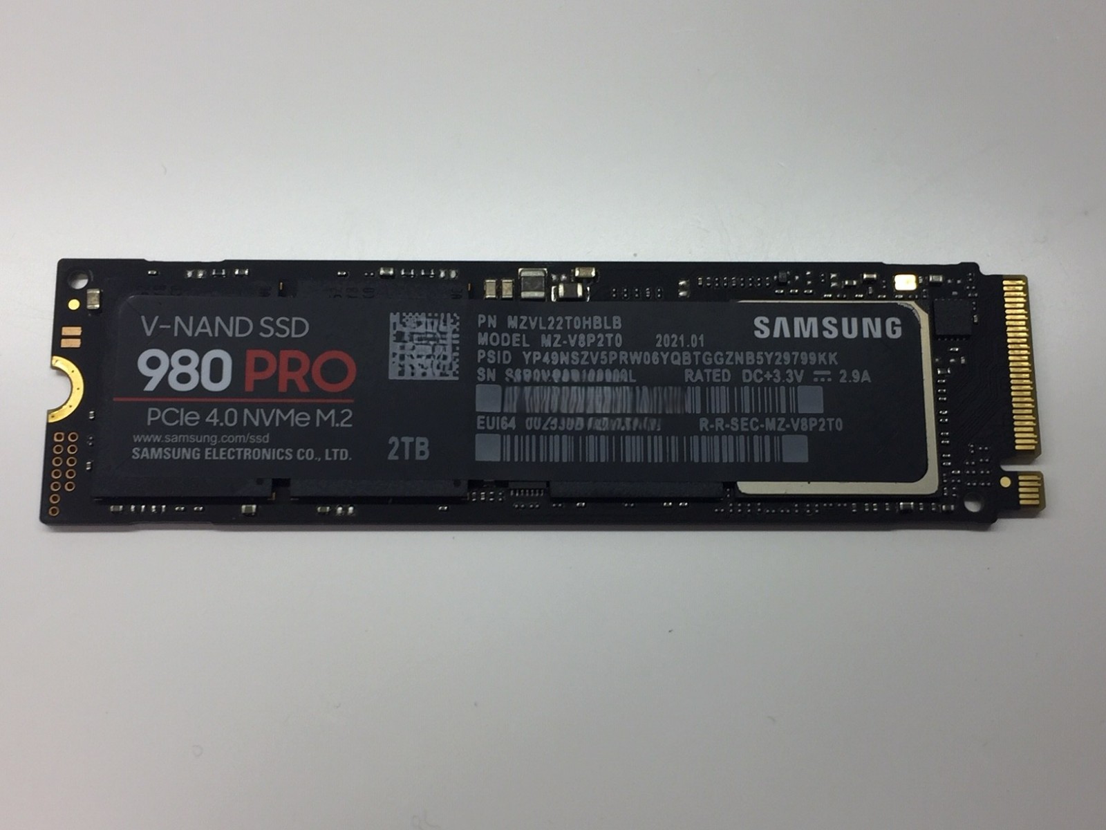 AS IS - DEFECTIVE - Samsung 980 PRO 2TB V-NAND SSD NVMe M.2 SSD MZ-V8P2T0B/AM