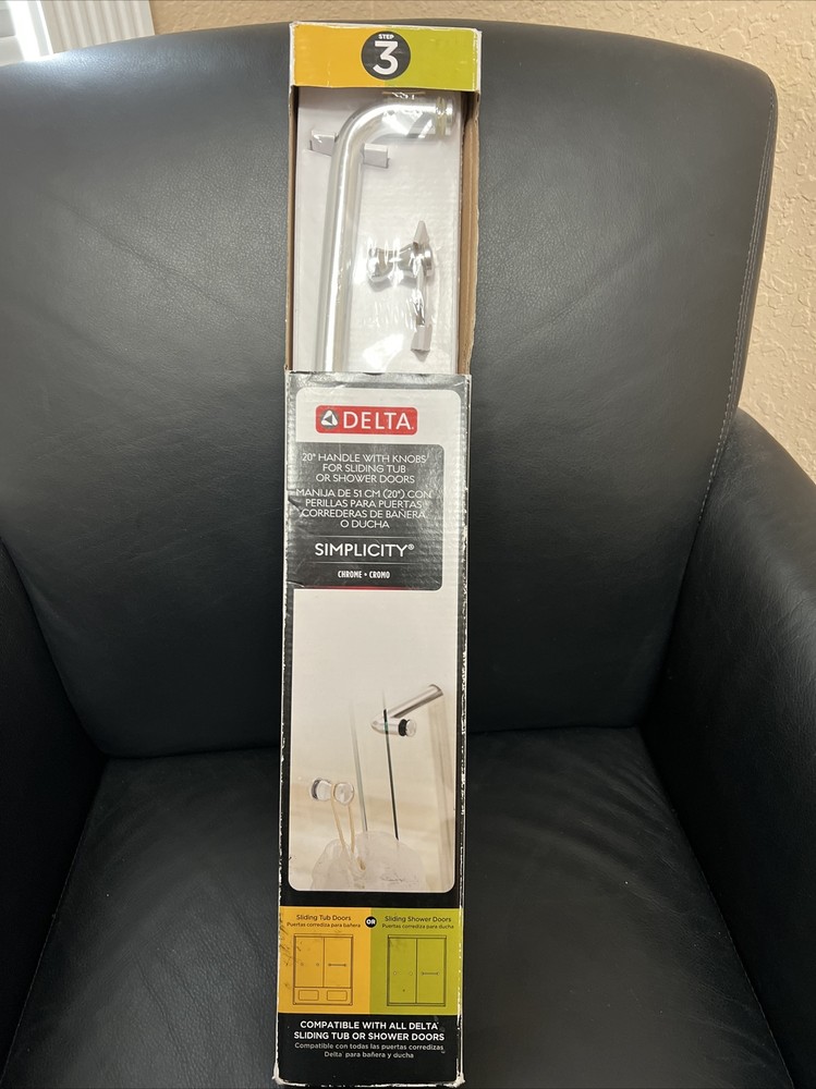Delta Simplicity Handle with Knobs for Sliding Shower or Bathtub Door in Chrome