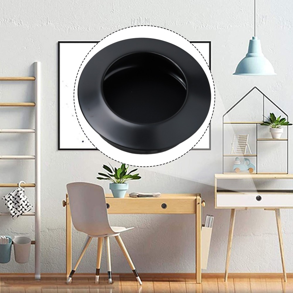 Round Pull Handles 6Pcs Flush Mount Bathroom Kitchen Cabinet Cupboard Set