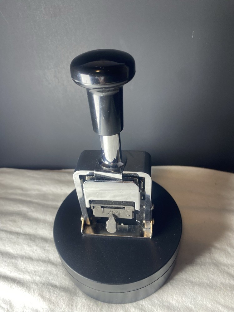 Vintage Metal Numbering Machine Wheel Stamp Tool - Tested